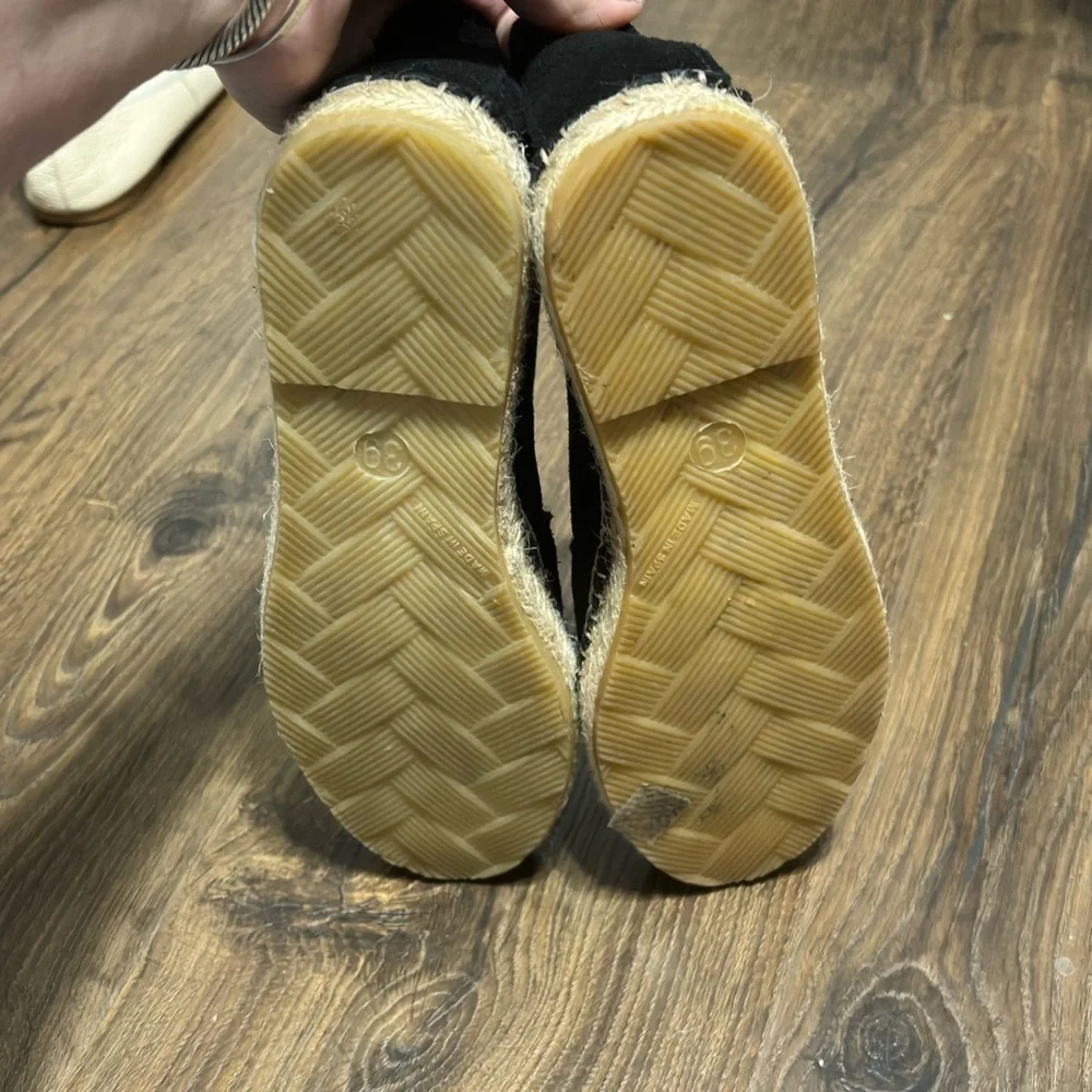 Free People black suede espadrilles size 8